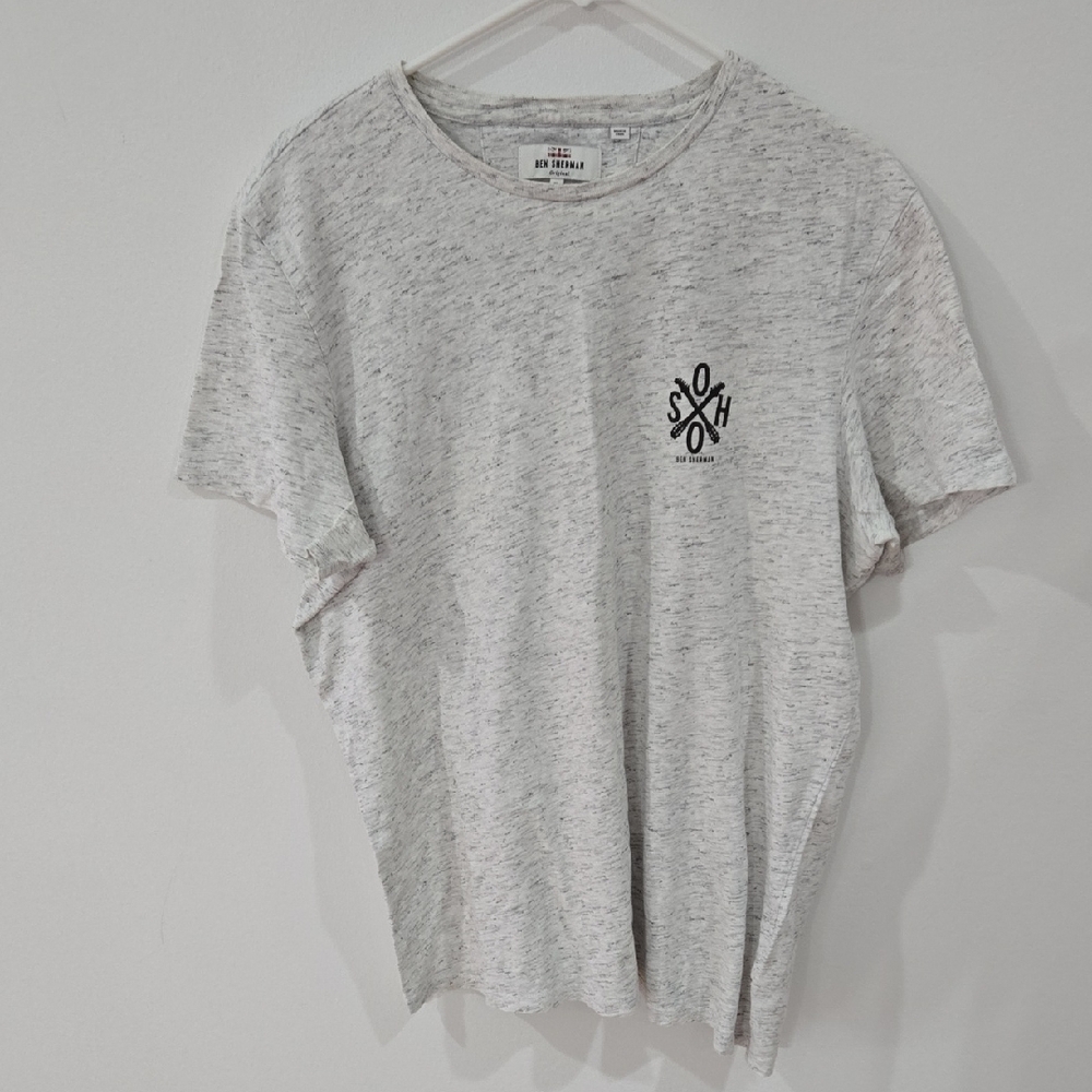 Ben Sherman Sz XL Mens Light Gray Logo Tee